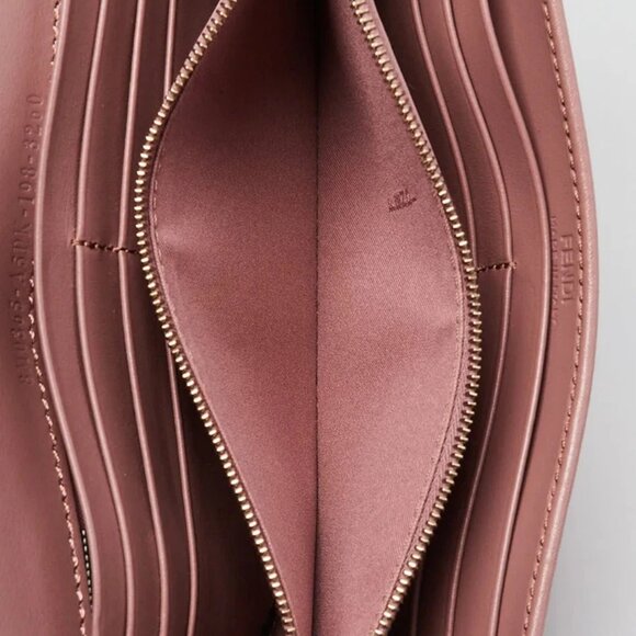 Fendi Dark Pink Studded Leather Continental Wallet On Chain - Picture 7 of 11